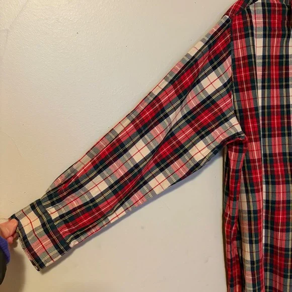 The Great Sleep Red Plaid Sleep Dress Nightgown Maxi Dress Long Sleeve SZ 2 M